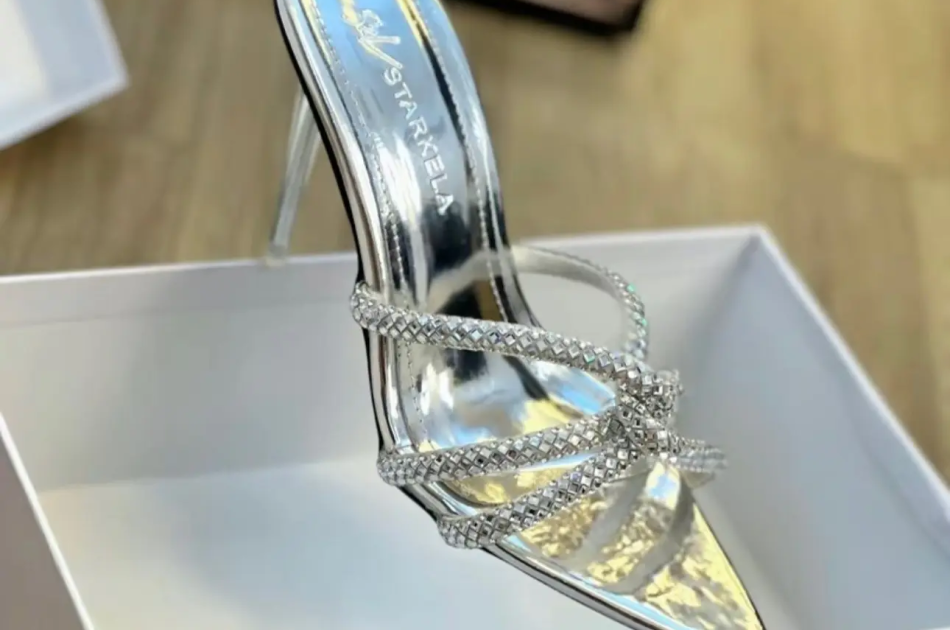 Giày cao gót mũi nhọn dây đá chéo HM45 gót cao 9cm 
